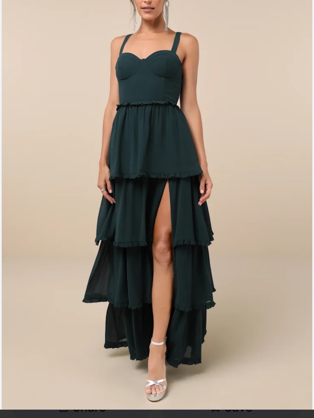 Lulu's Black Tiered Maxi Dress with Sweetheart Bodice